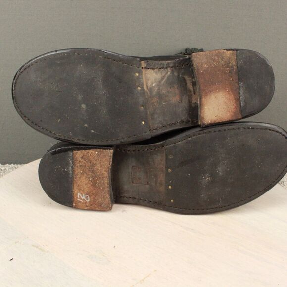 Frye Veronica Boots Womens 9.5B Black Leather Moto Biker Bootie Back Zip Buckles - Picture 8 of 10